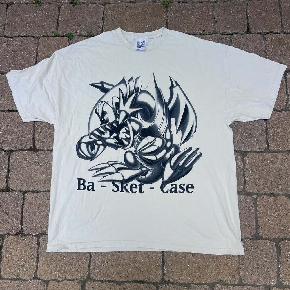 Basketcase Blue-Eyes White Dragon Toon T-Shirt Tan Large Zachary Kinninger USA